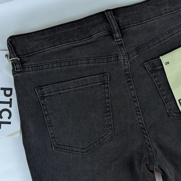 PTCL Studded Flare Leg Jeans Midrise Stretch Denim 33" Inseam Black Wash 28 NWT - Picture 7 of 15